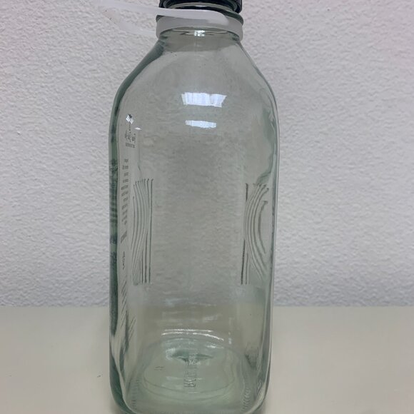 BOTTLE - 64oz 1836 FARMS glass milk bottle black cap TEXAS FOREVER Terrell Farms - Picture 6 of 9